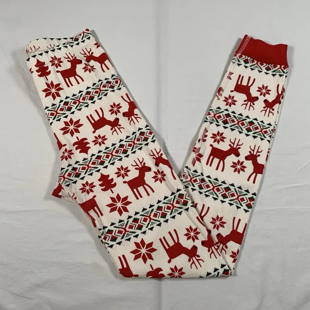Hanna Andersson Size 14 160cm Organic Cotton Fair Isle Christmas Reindeer Pants